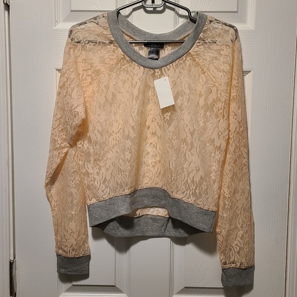 BNWT DEB SHEER LACE SWEATSHIRT STYLE TOP SIZE L W MATCHING CAMI SIZE XL - Picture 2 of 7